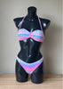 Pink Print Swimwear Top/Bottom Removable Straps by BENCH  - Size 10B