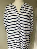 Navy and white stripped T-shirt by BPC- Size 18