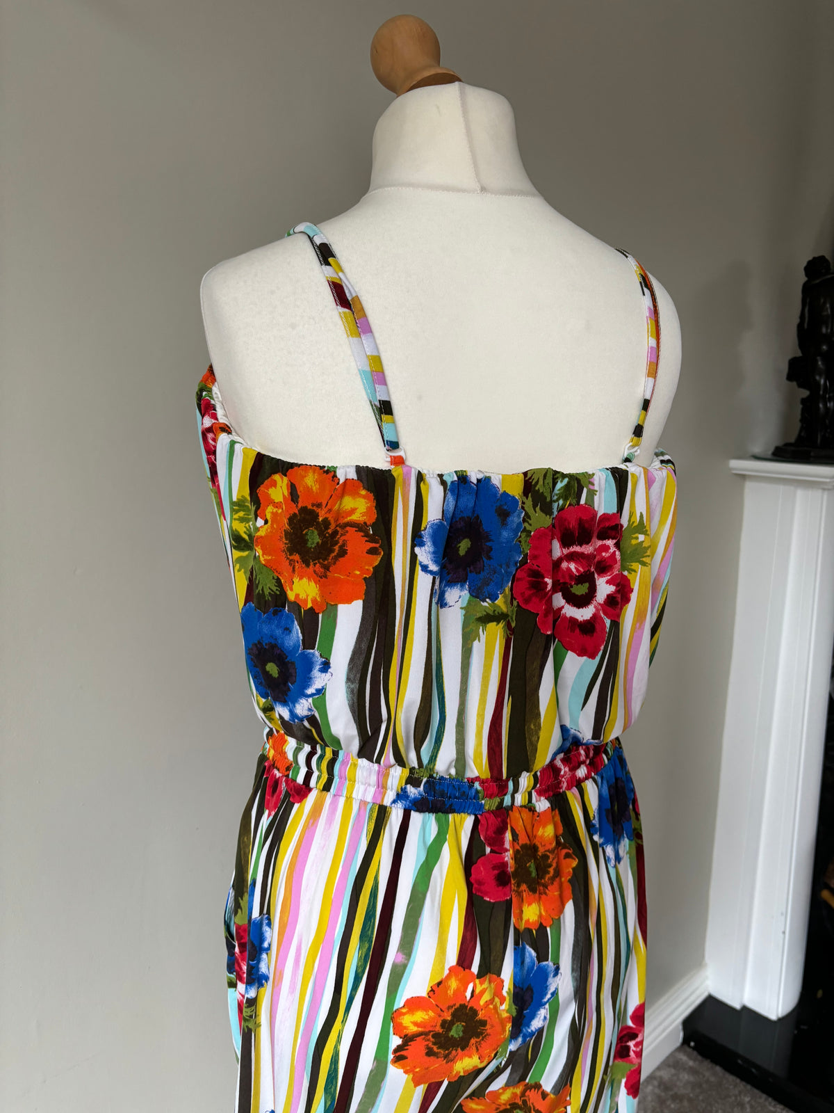 Floral bright coloured playsuit with removable straps Size 22