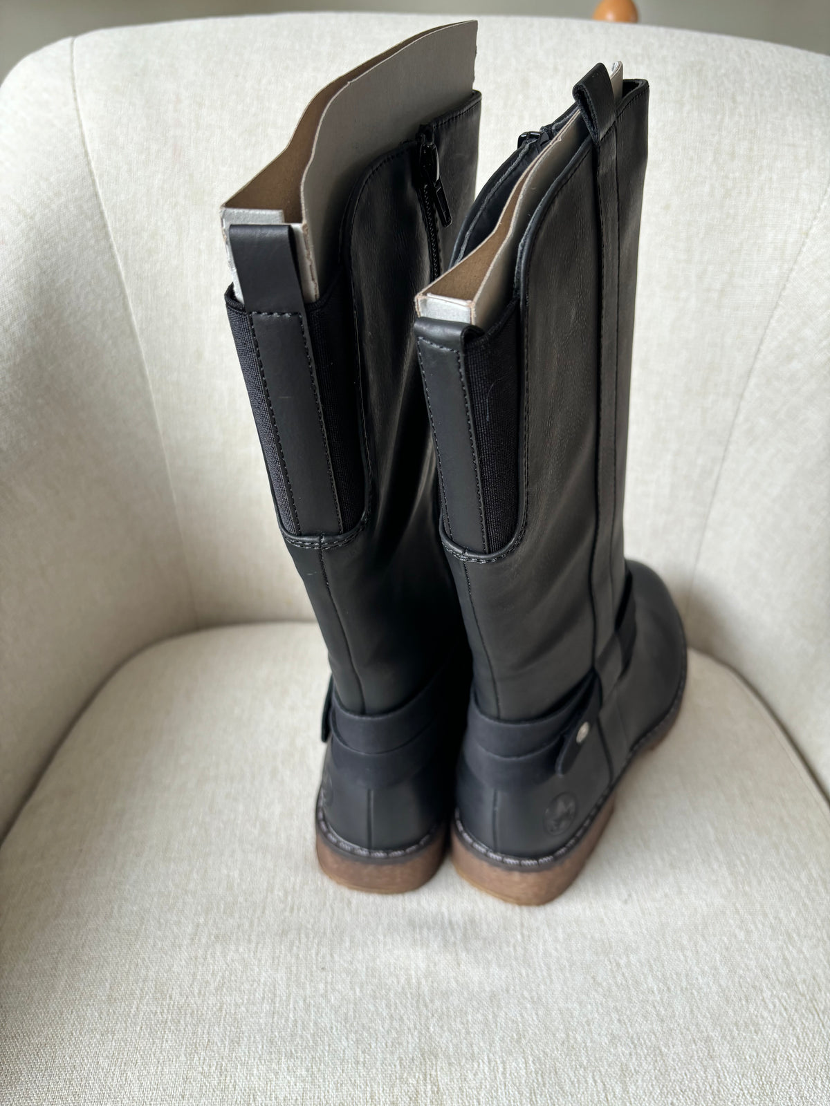 Black Zip up Boots by Rieker