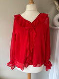 Two piece red ruffle blouse by Kaleidoscope size 14