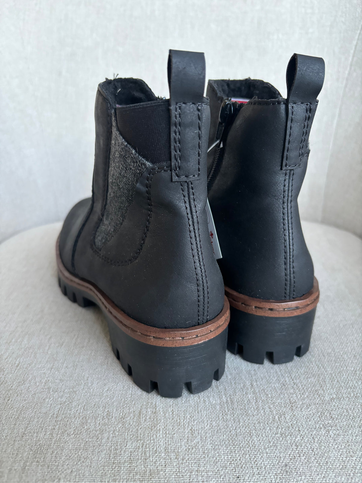 Rieker Black Ankle Boots Size 3.5 Winter Boots
