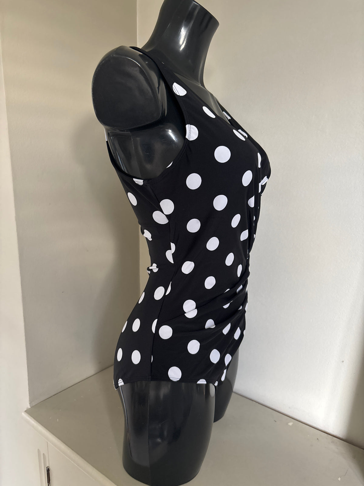 Black and White polka dot Swimsuit by Freemans size 12