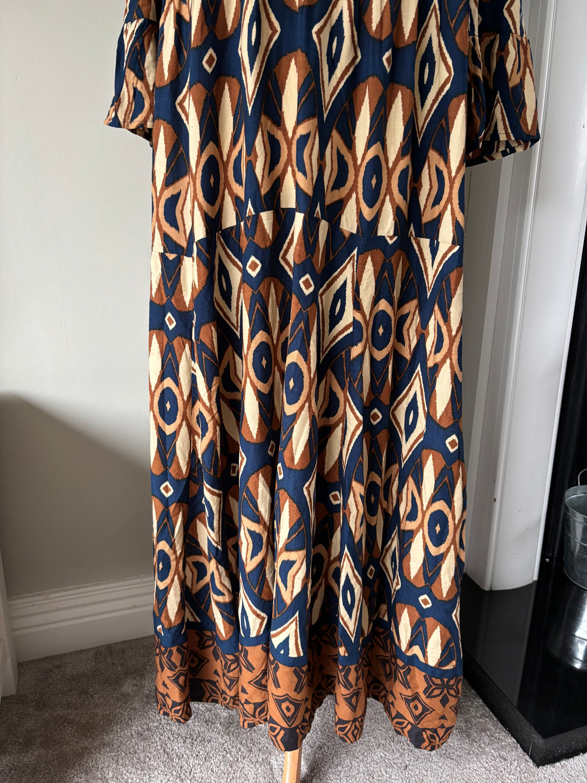 Printed Three-Quarter Length Sleeve Maxi Dress by Aniston Size 20