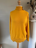 Smooth Knit Polo Neck Jumper in mustard by Bonprix size 18