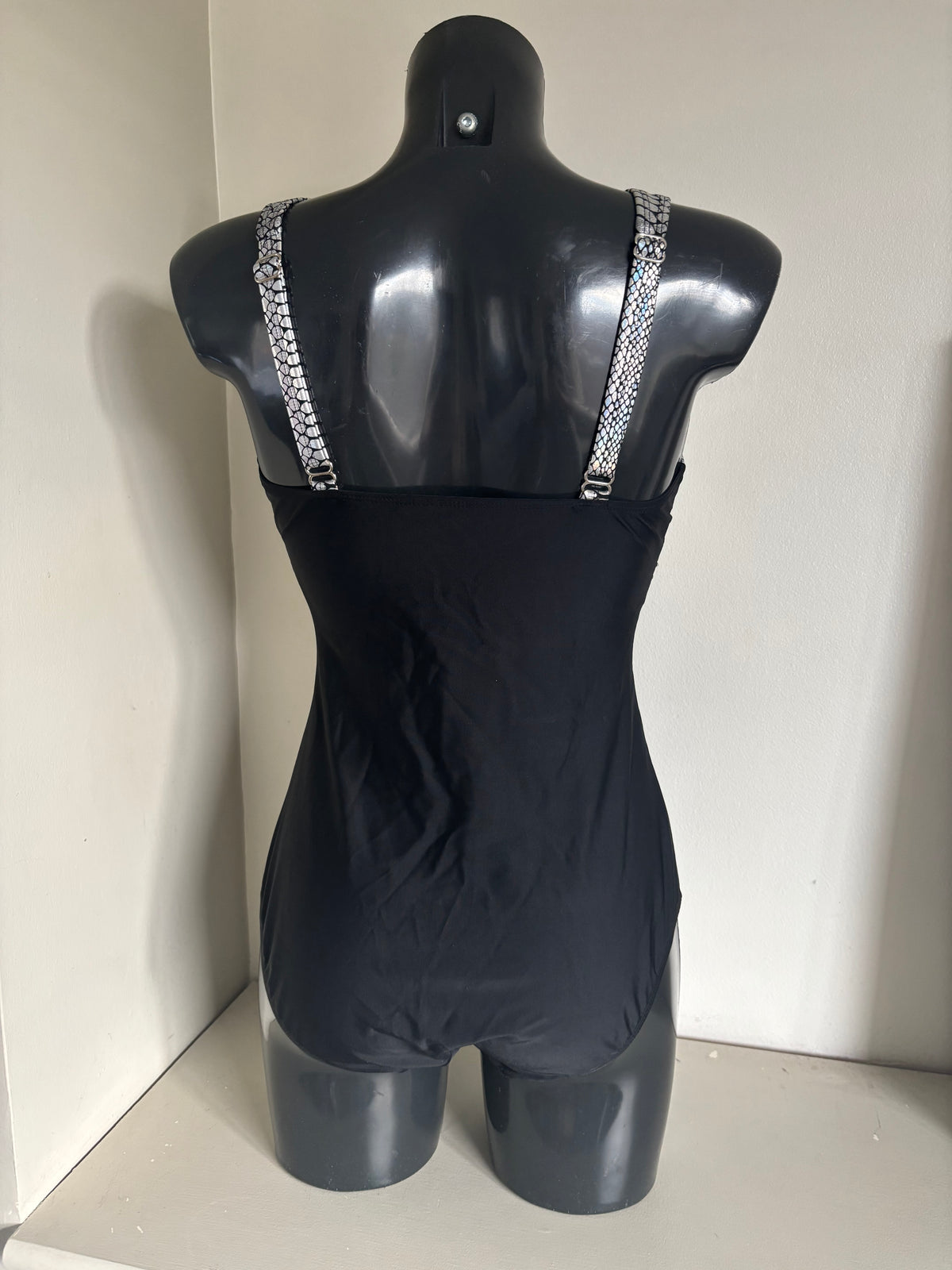 Black belted snake silver swimsuit by Freemans