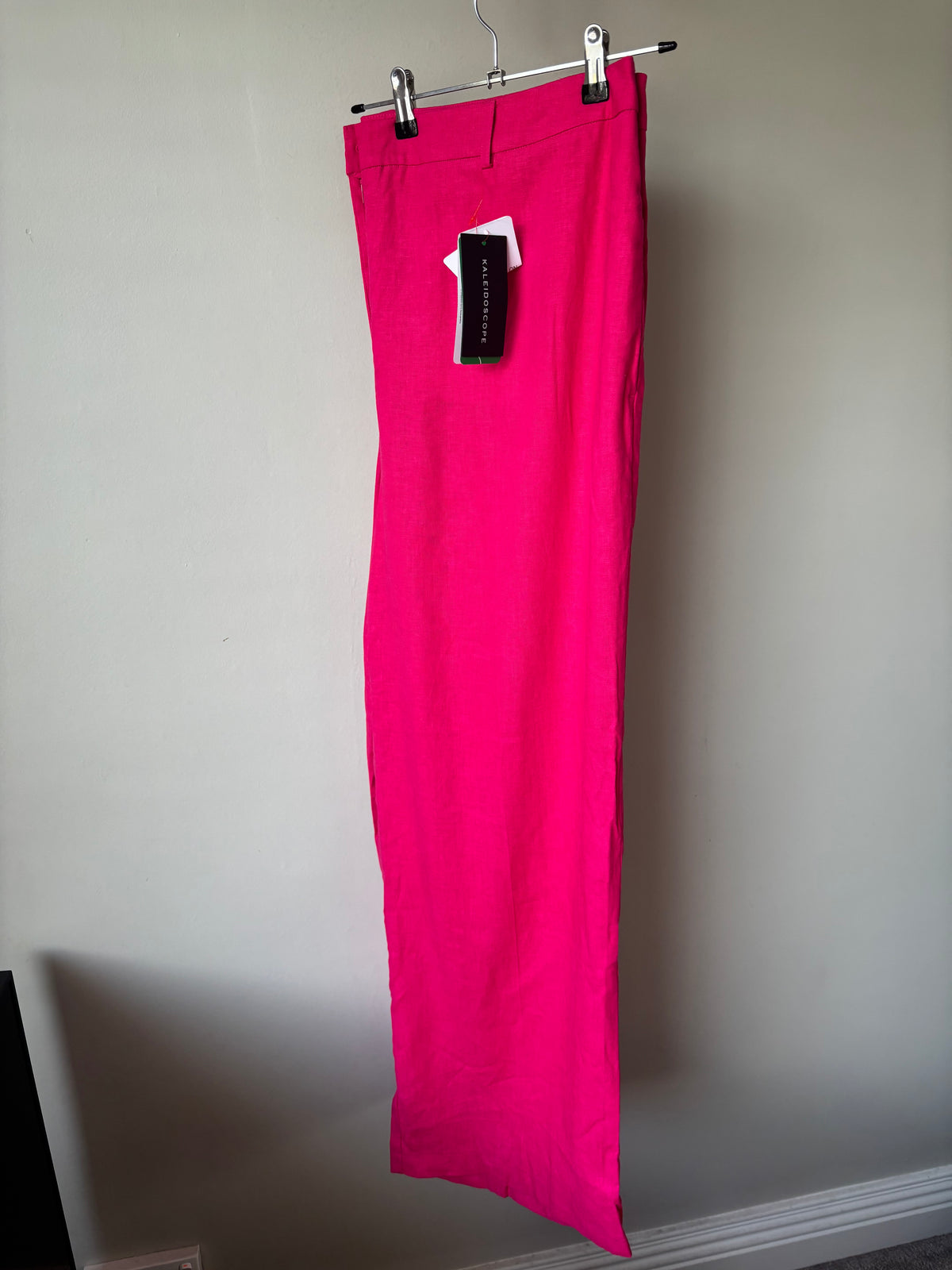 Bright Pink Smart Linen Trousers size 22 by Kaleidoscope