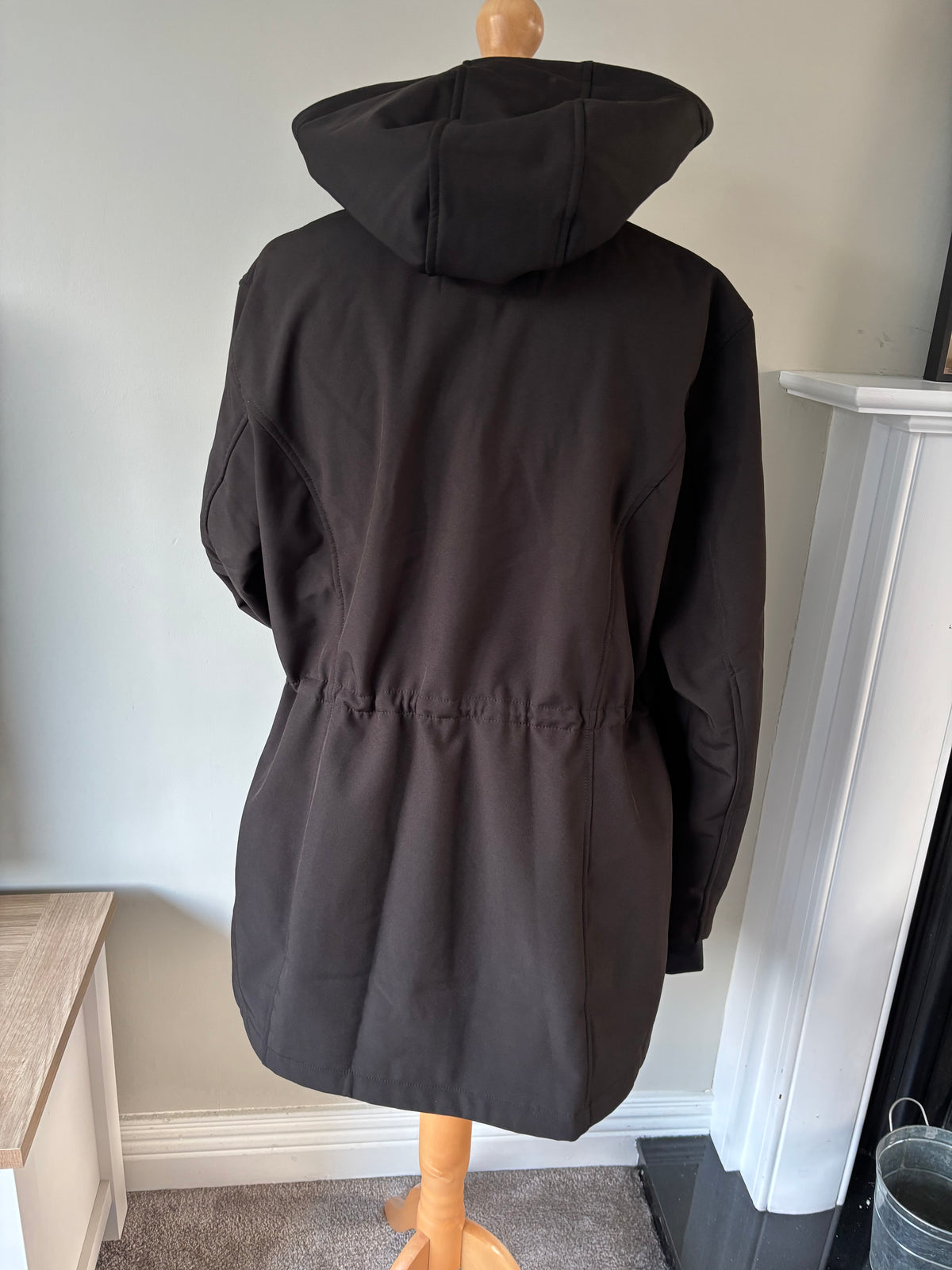 Black Soft Shell Duffle Coat by Bonprix Size 16/18