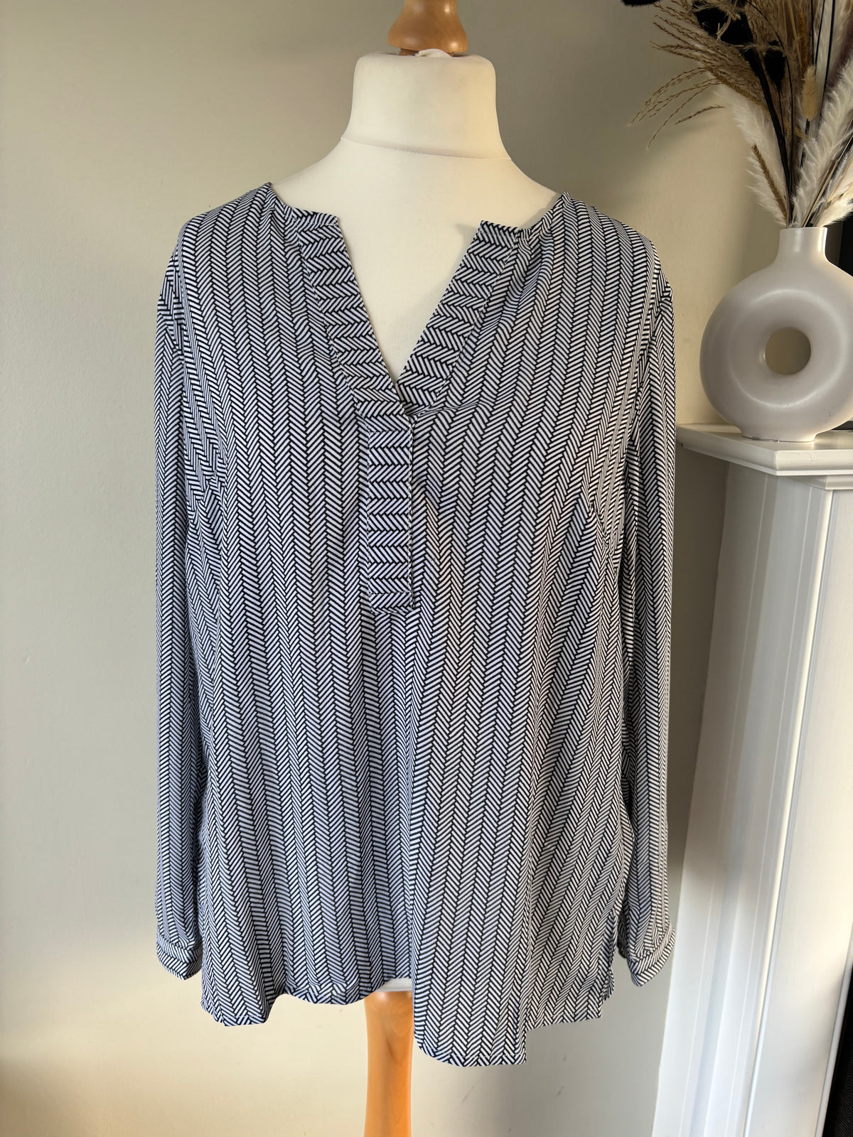 Black stripped tunic shirt size 18 by Bonprix