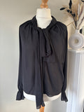 Black Chiffon V-Neck Tunic Blouse by BPC collection