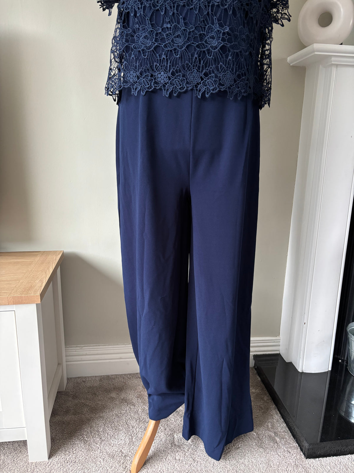 BONPRIX Navy Lace Bodice Jumpsuit size 22