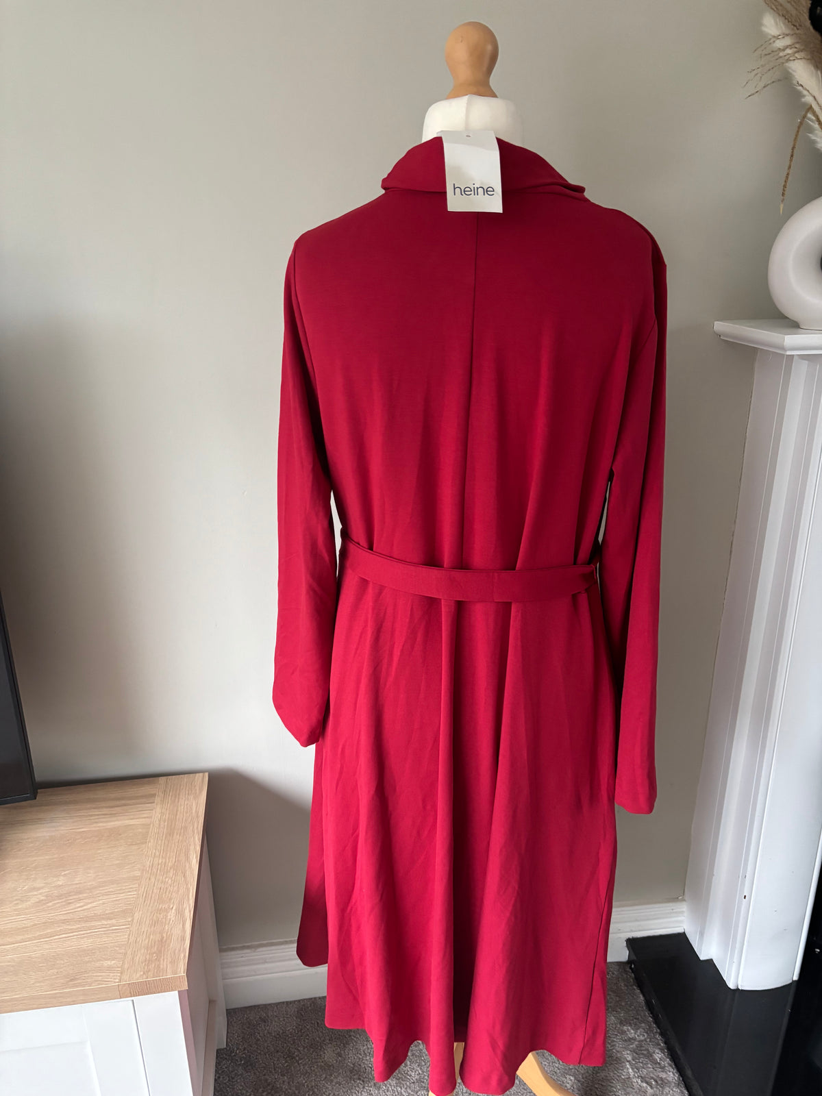 A-Line Belted Stretch Jersey Dress by Heine size 20