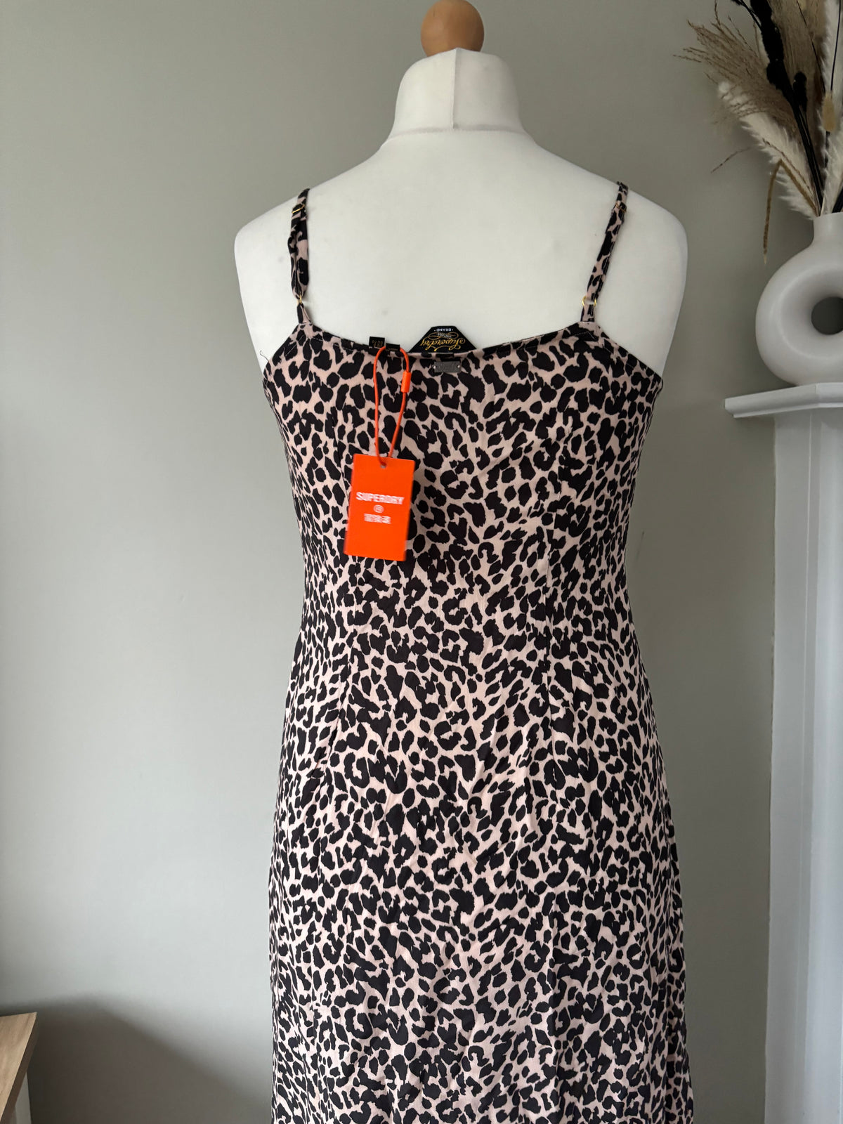 Print Button Cami Midi Dress by Superdry Size 12