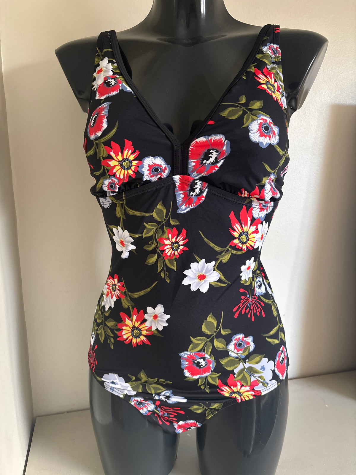 Black floral swimsuit by BPC Size 12