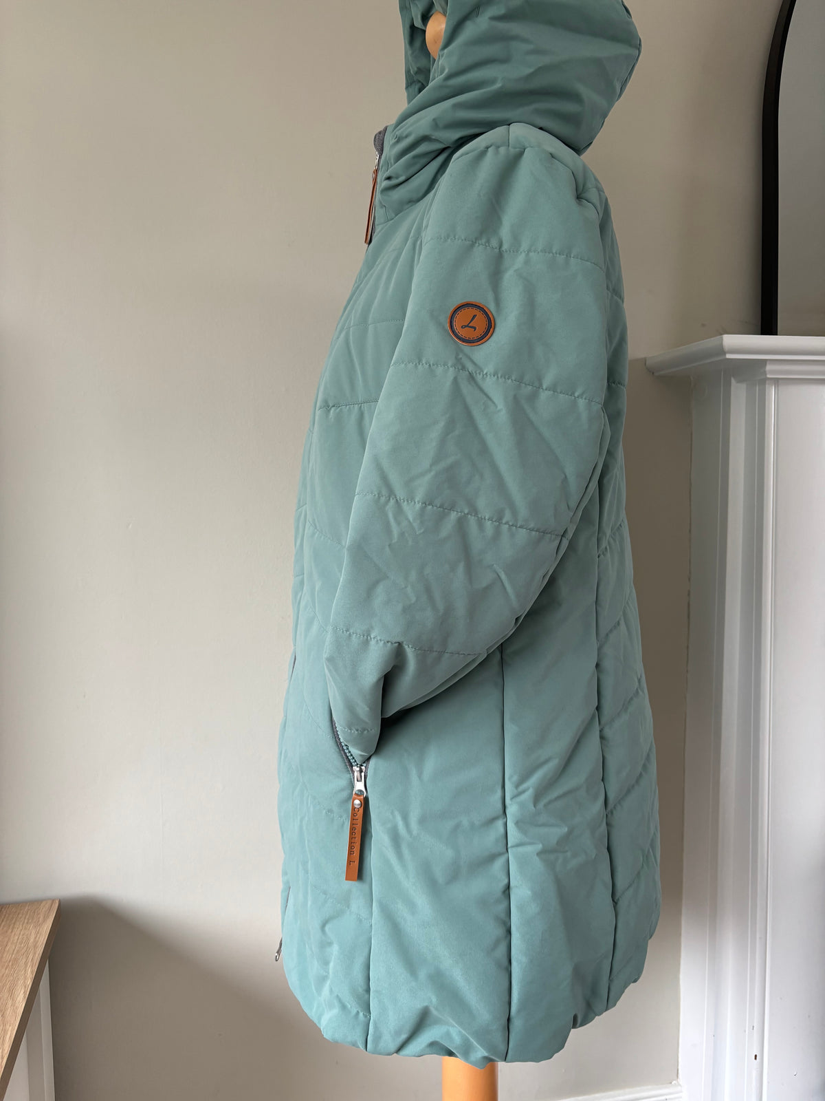 Mint green quilted jacket by Creation L size 20