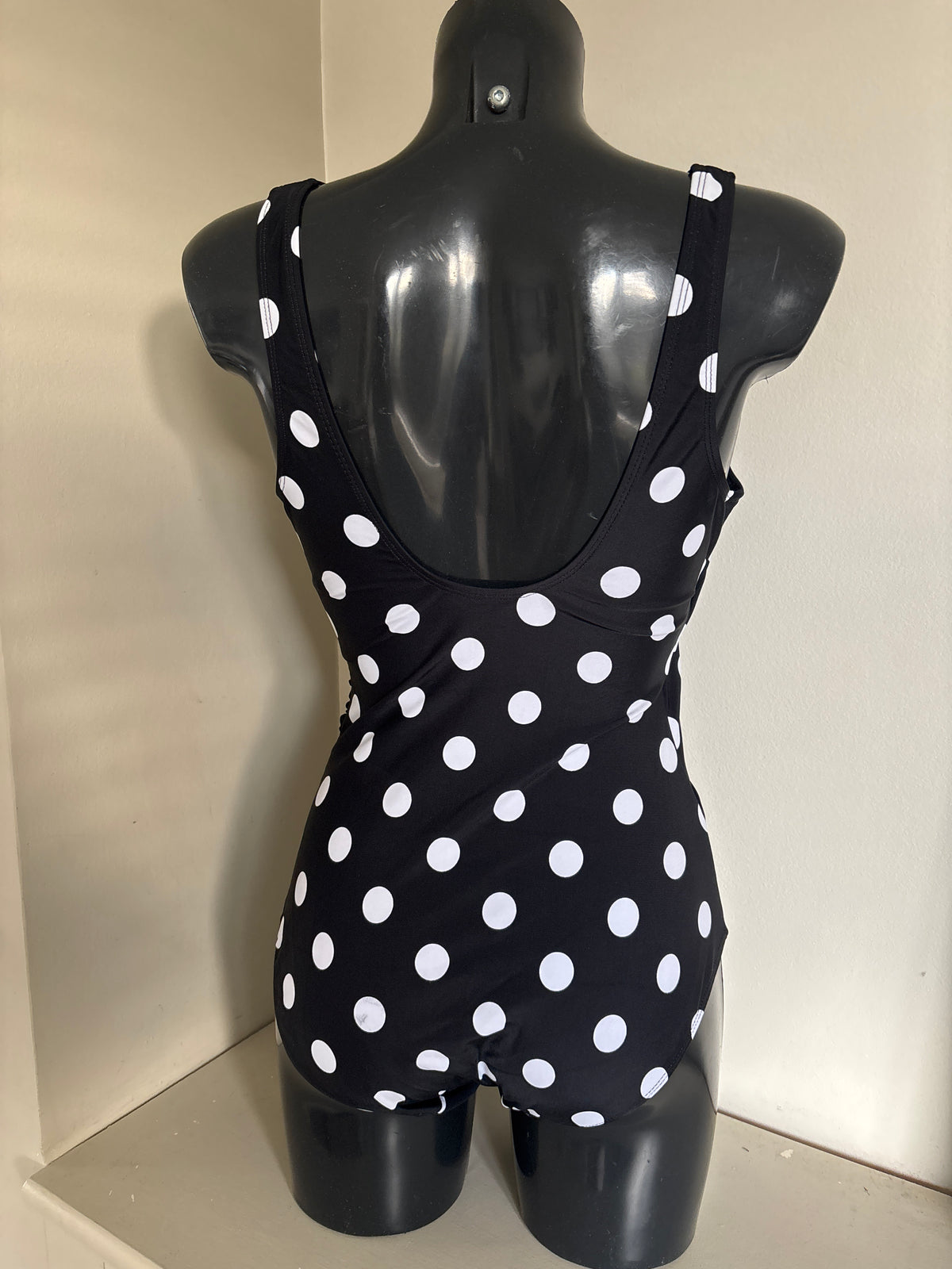 Black and White polka dot Swimsuit by Freemans size 12