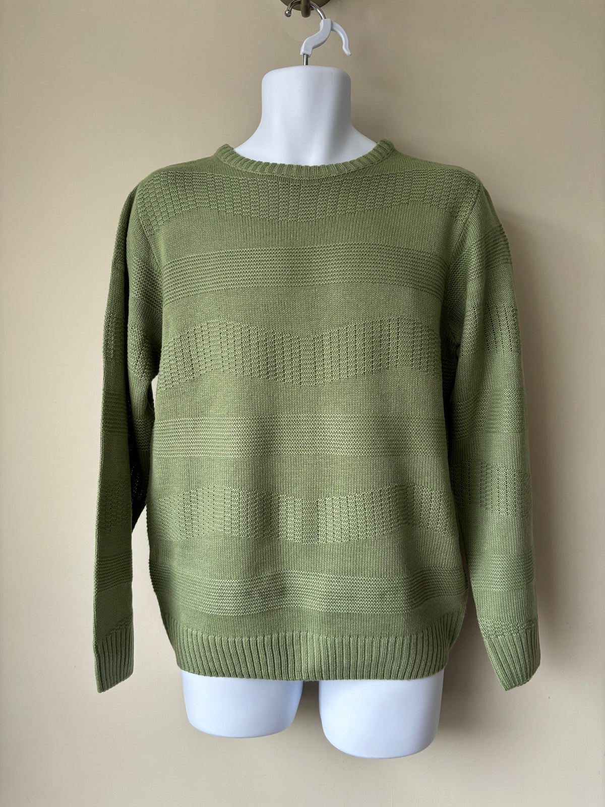 Wave knit jumper in green by Le- Breve Size M Men’s