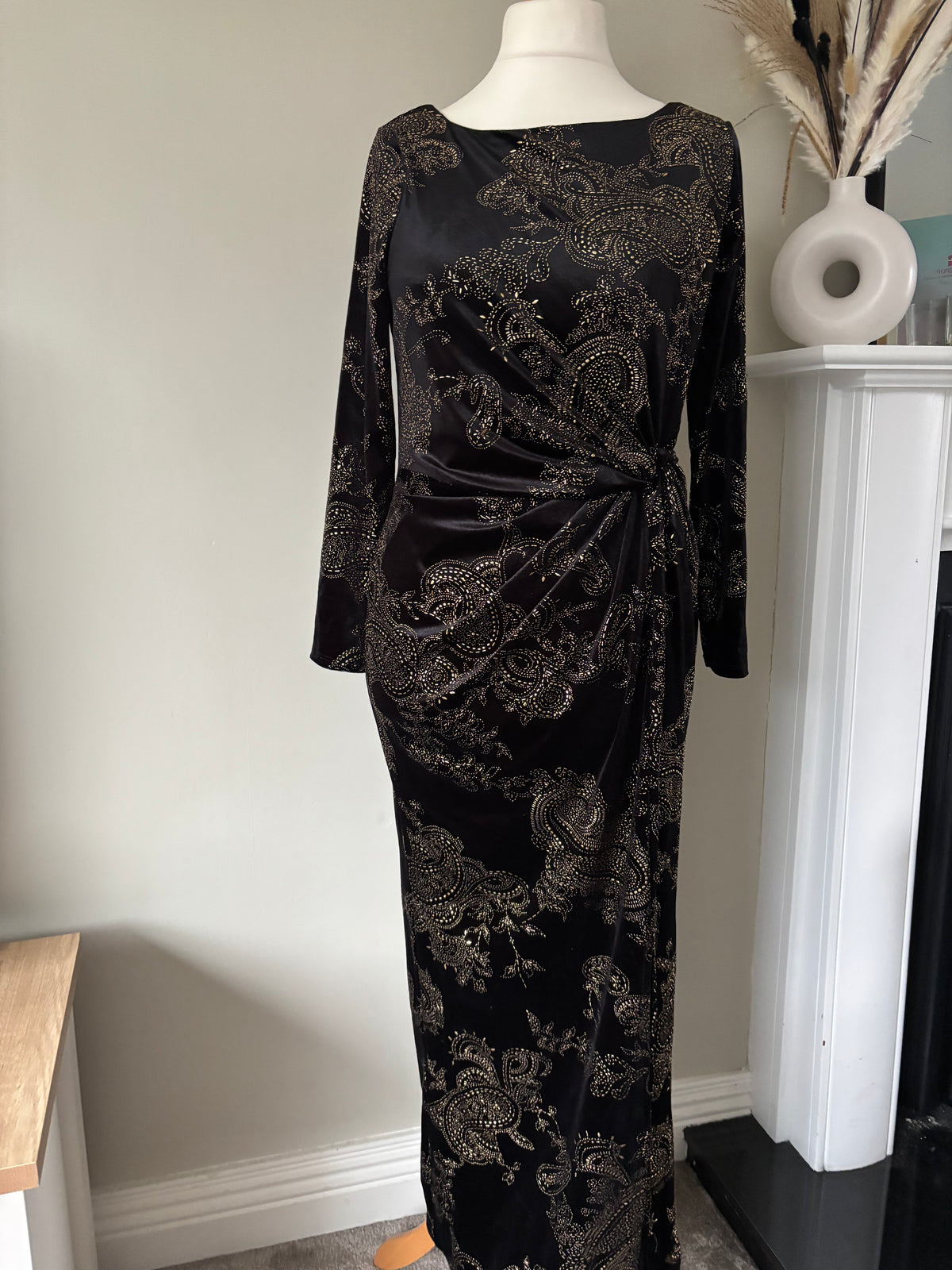 Paisley Printed Velour Maxi Dress by Kaleidoscope size 14