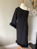 Black feather trim dress by Star Julian McDonald - Size 10