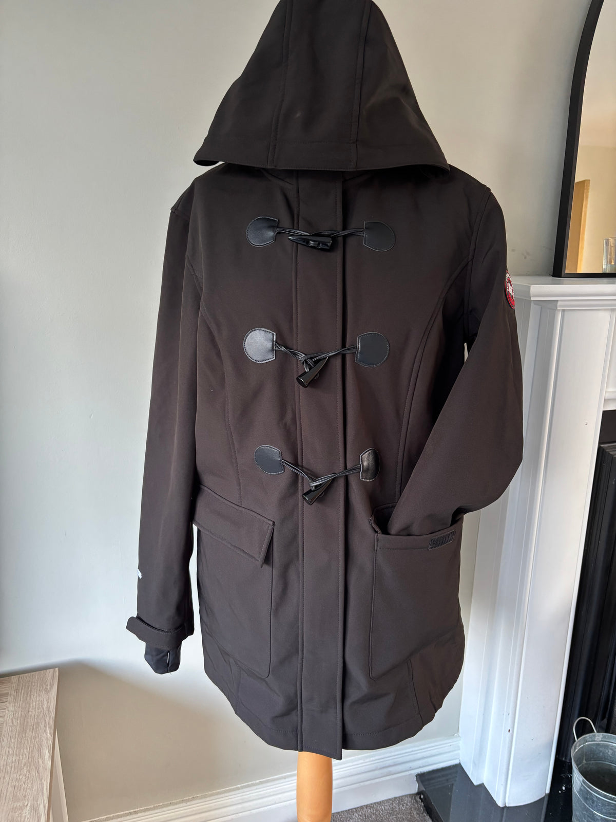 Black Soft Shell Duffle Coat by Bonprix Size 16/18