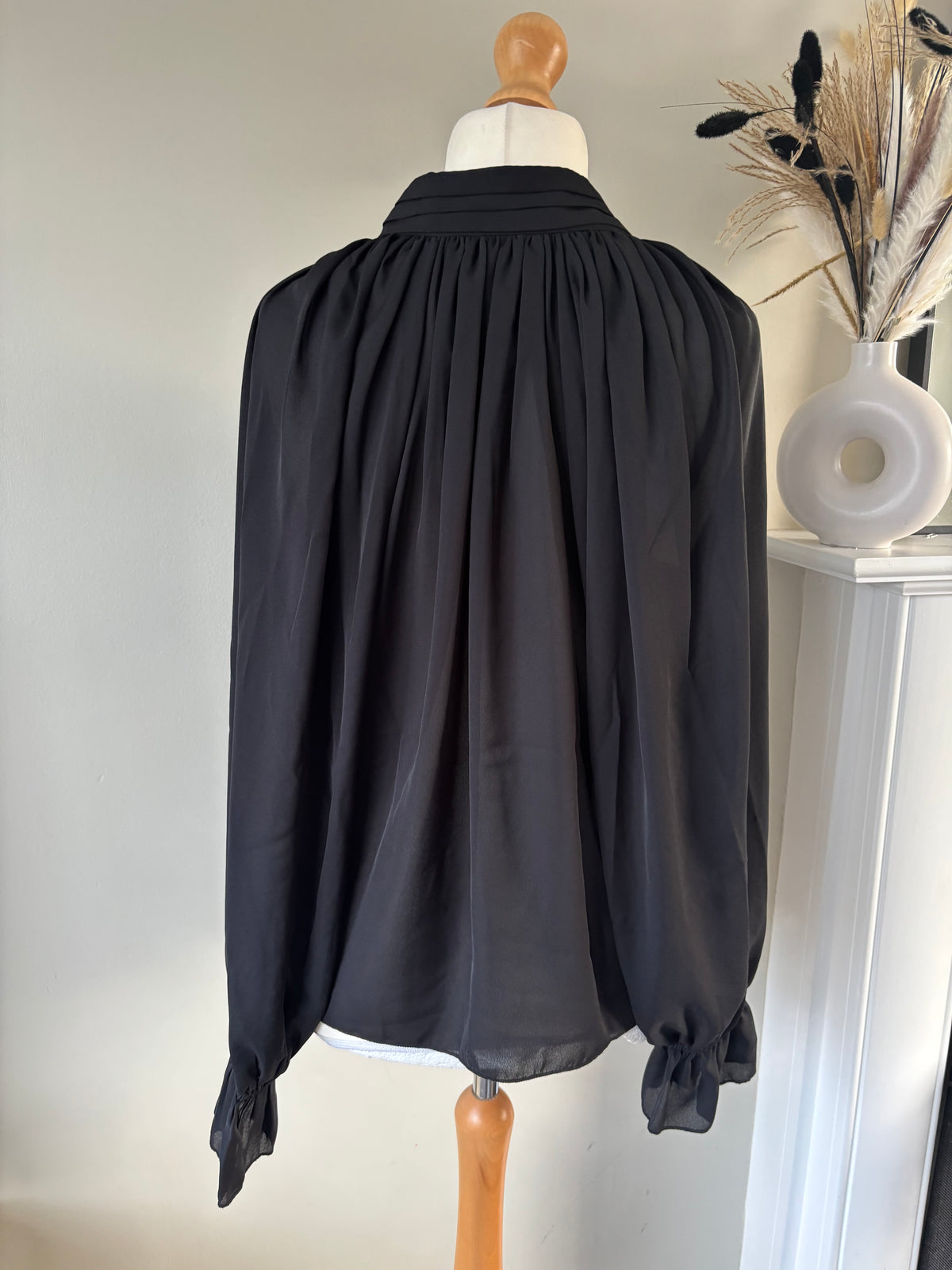 Black Chiffon V-Neck Tunic Blouse by BPC collection