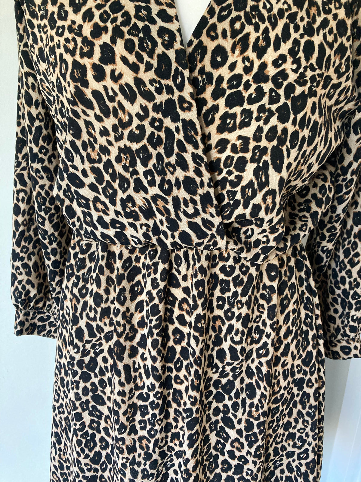 Leopard print wrap dress by Boohoo size 12