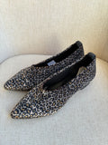 Stunning leopard print velour heels shoes by Heine size 5