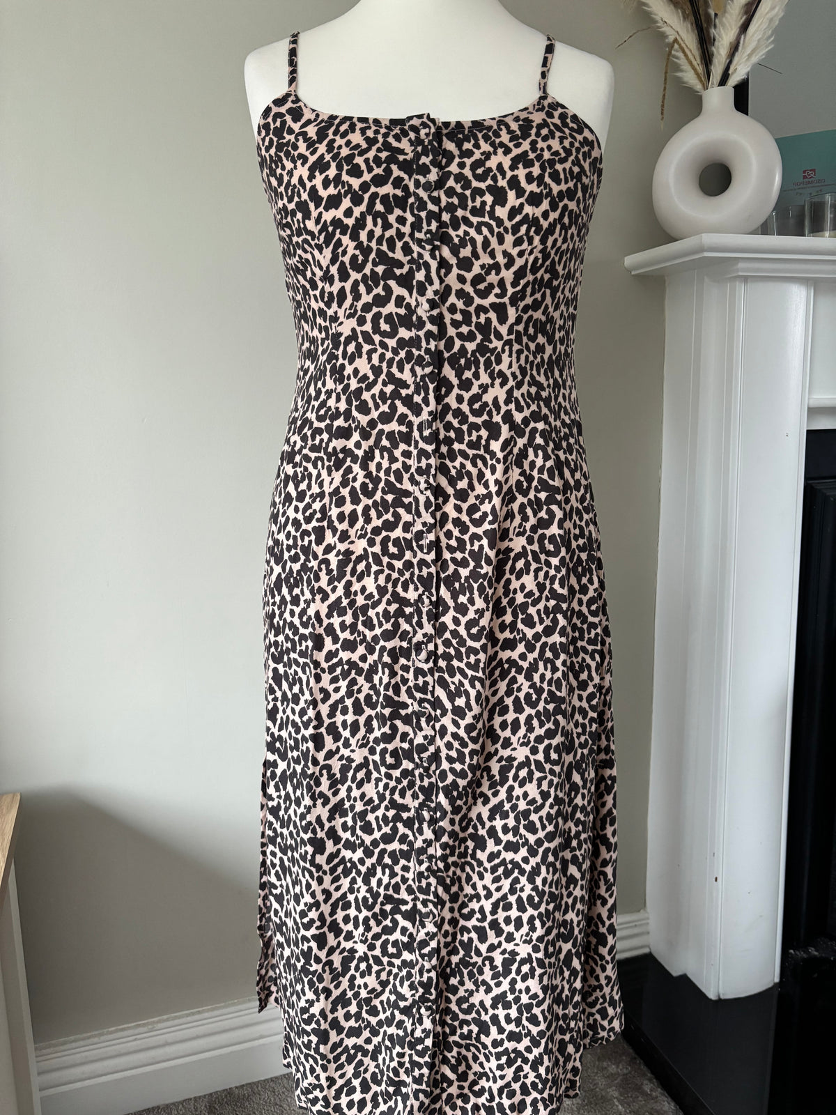 Print Button Cami Midi Dress by Superdry Size 12