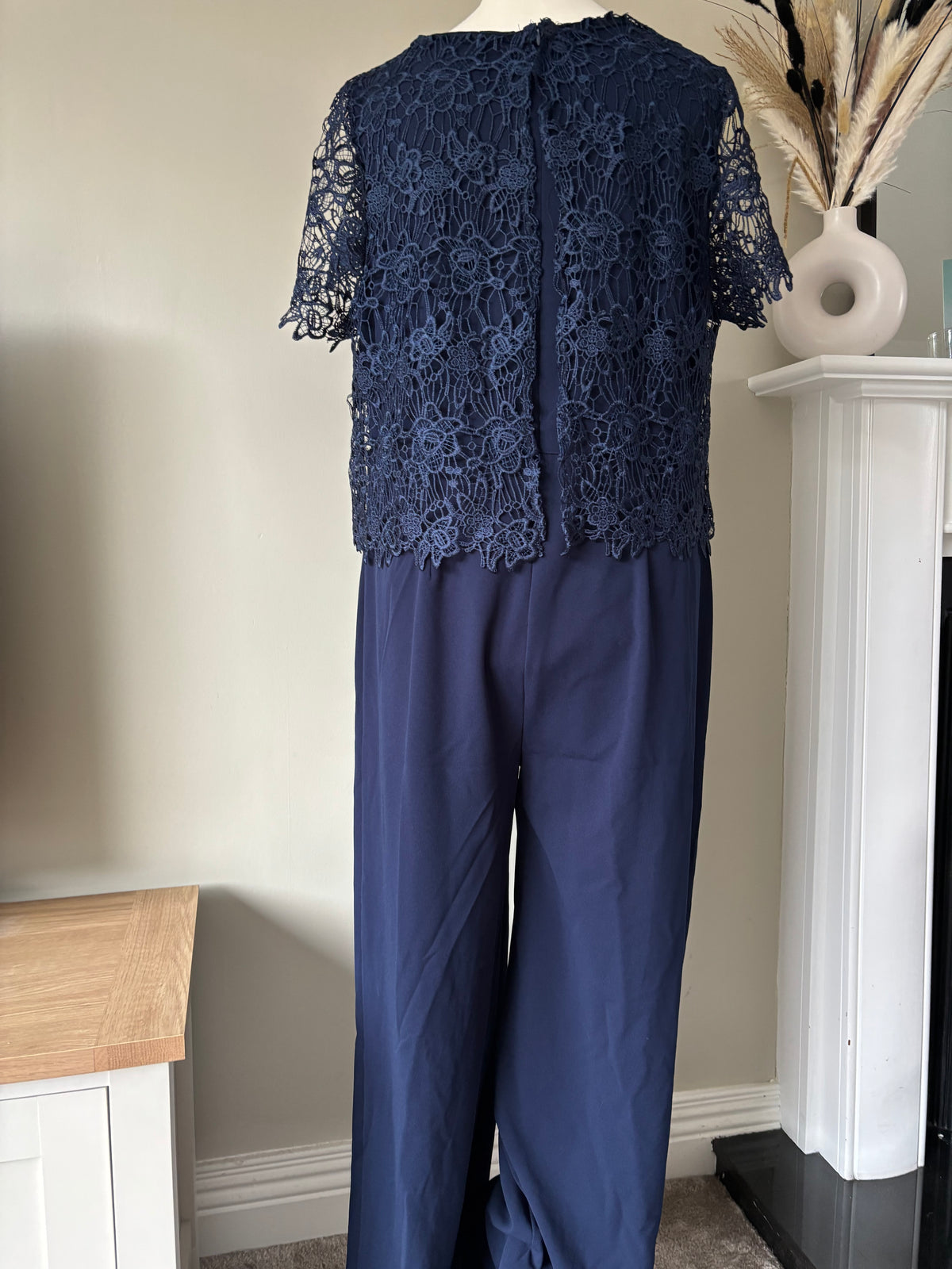 BONPRIX Navy Lace Bodice Jumpsuit size 22