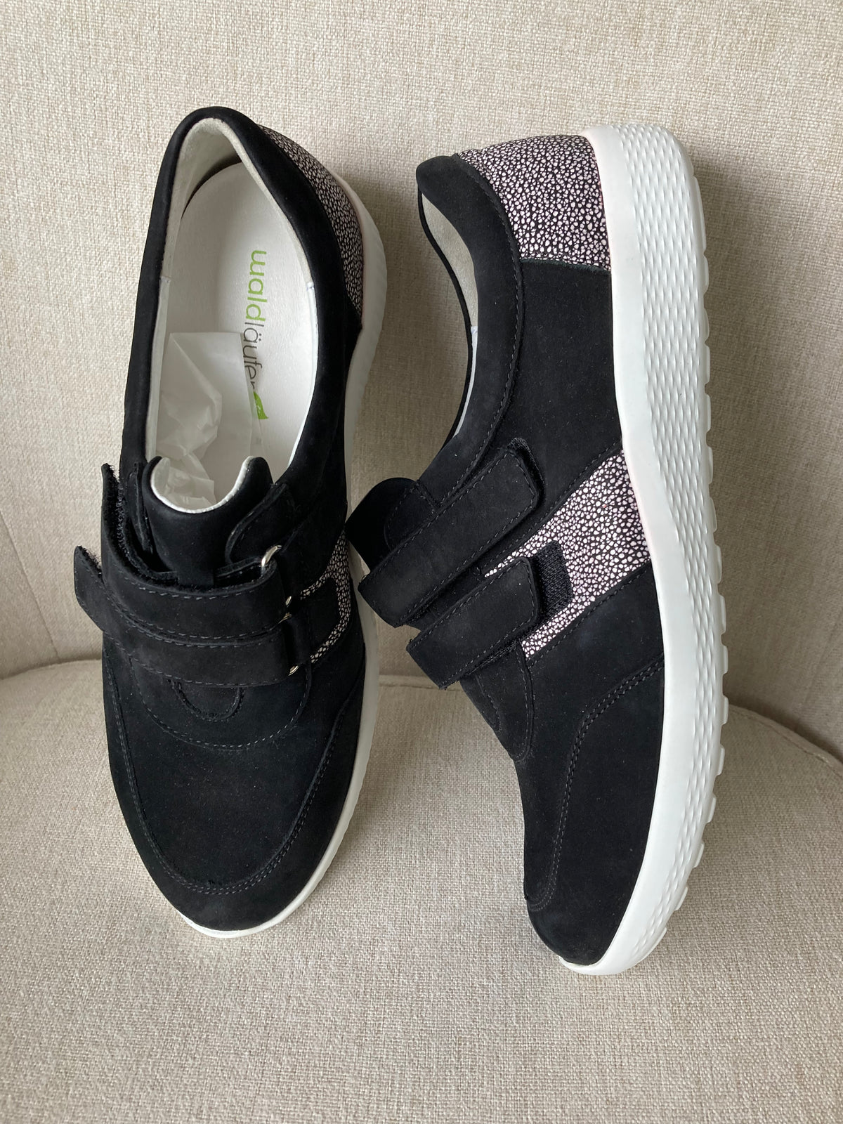 Black Rip- tape trainers by WALDLAUFER