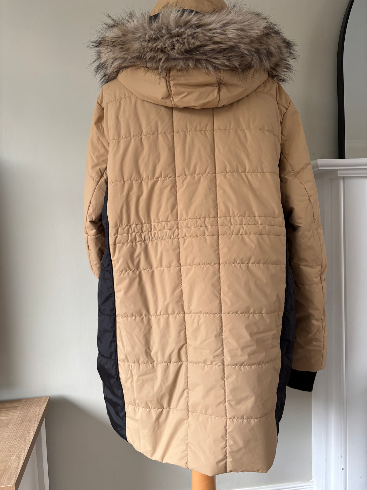 Faux Fur Trim Quilted Coat by Bonprix size 26