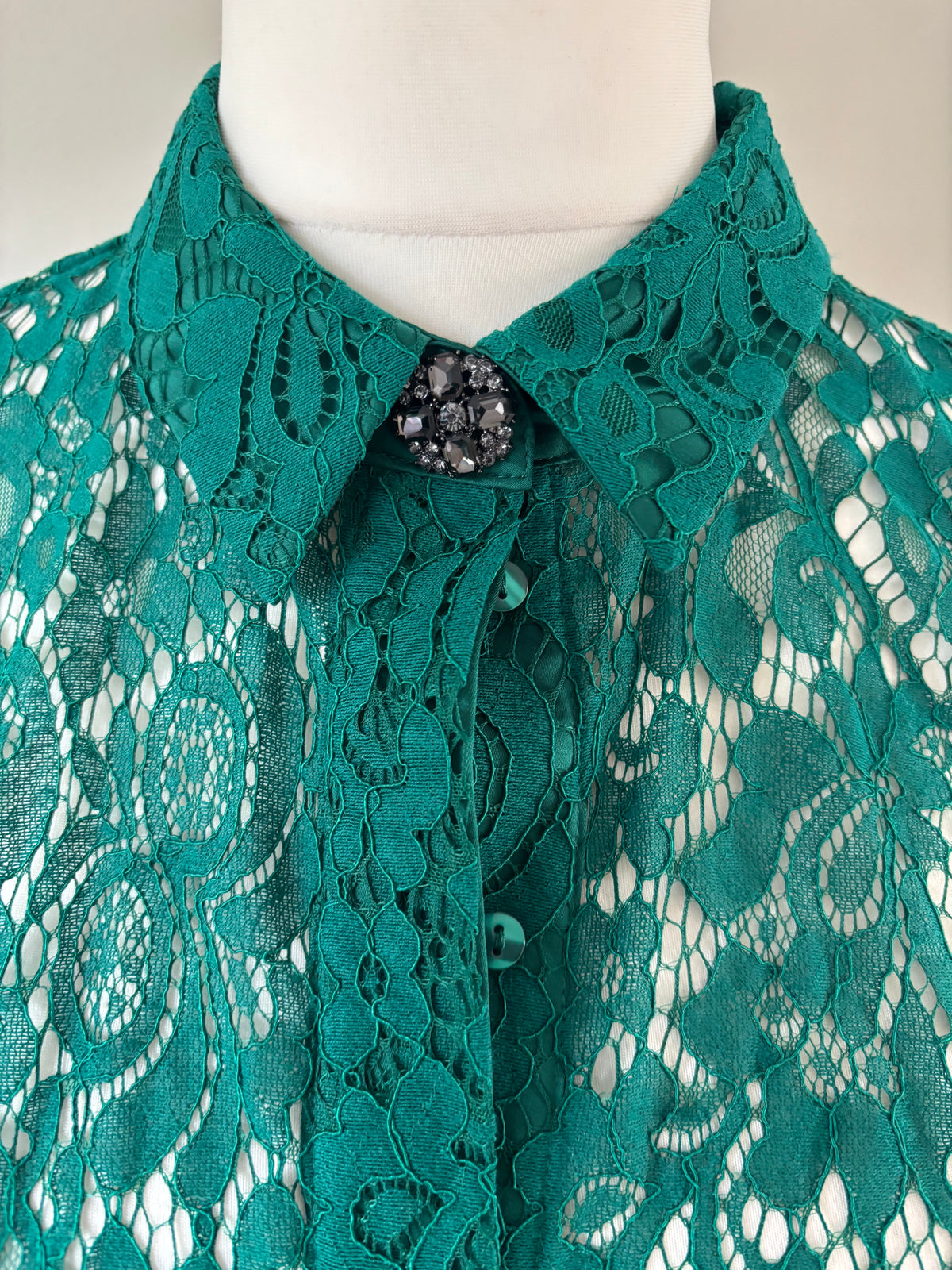 Lace green shirt by BPC collection size 16