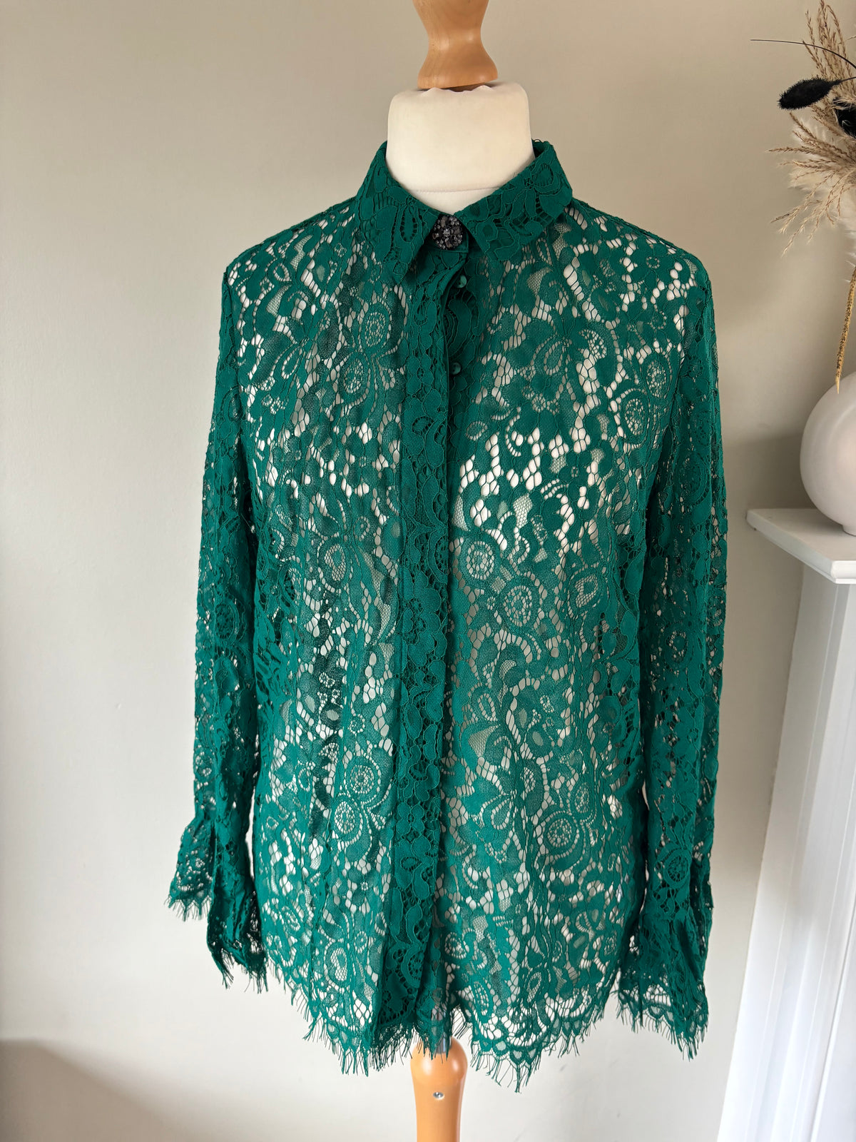 Lace green shirt by BPC collection size 16