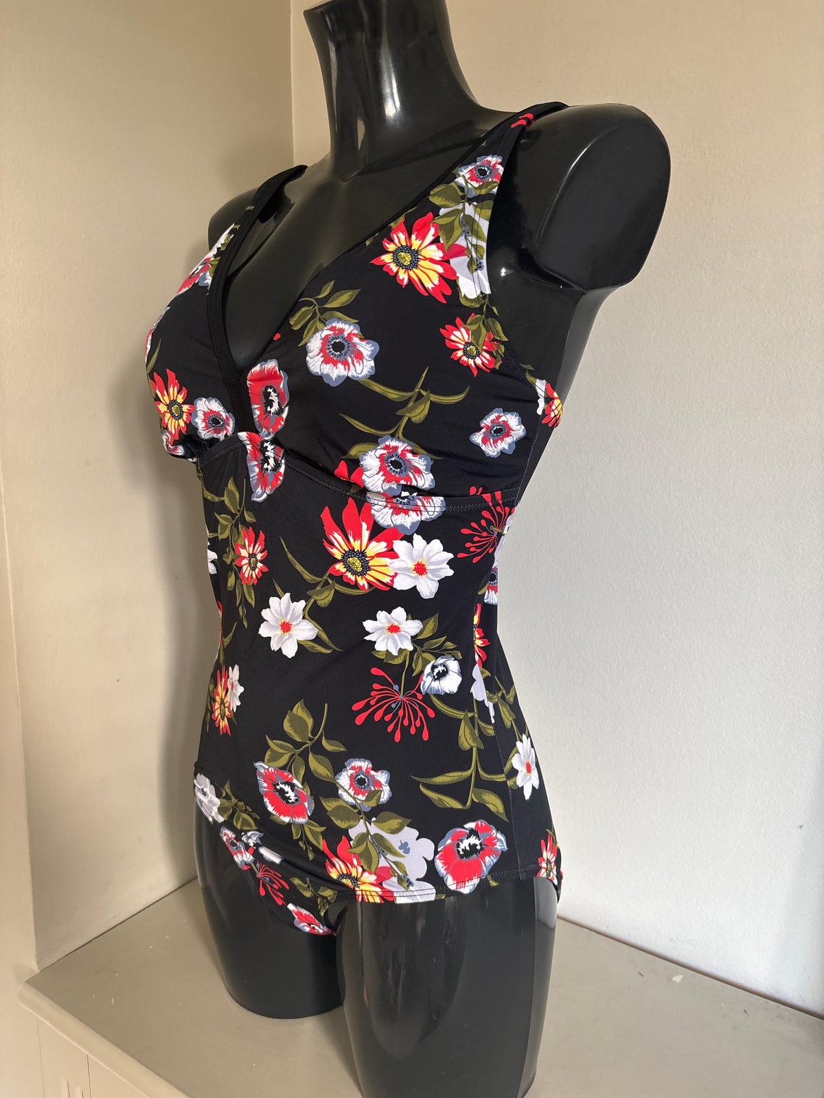 Black floral swimsuit by BPC Size 12