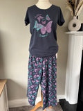 bonprix Cropped Butterfly Cotton Pyjama Set size 10