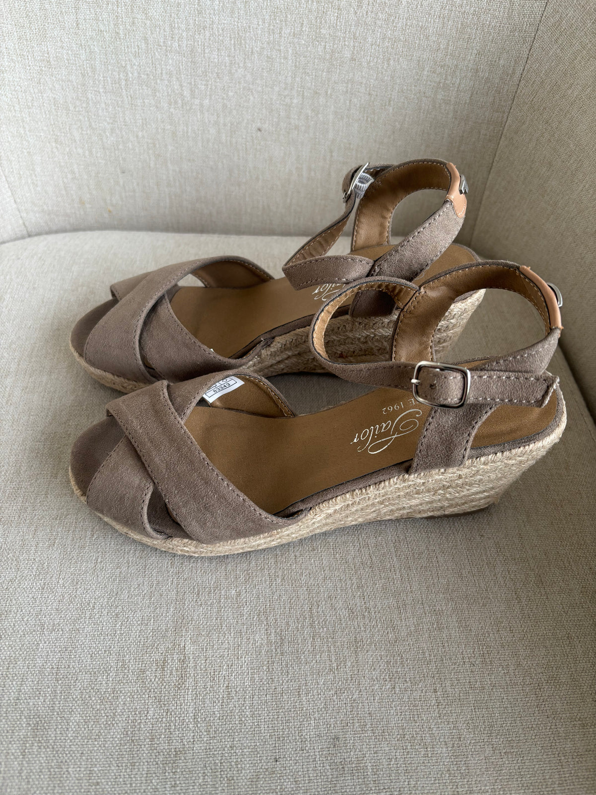 Beige Wedge Sandals by Tom Tailor Size 3