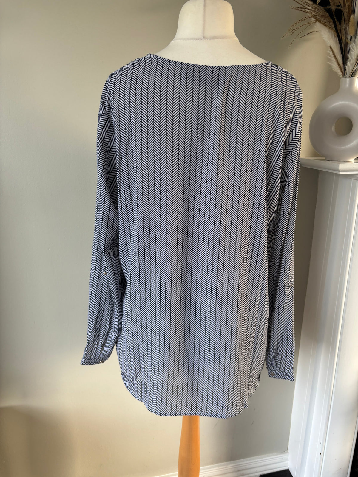 Black stripped tunic shirt size 18 by Bonprix