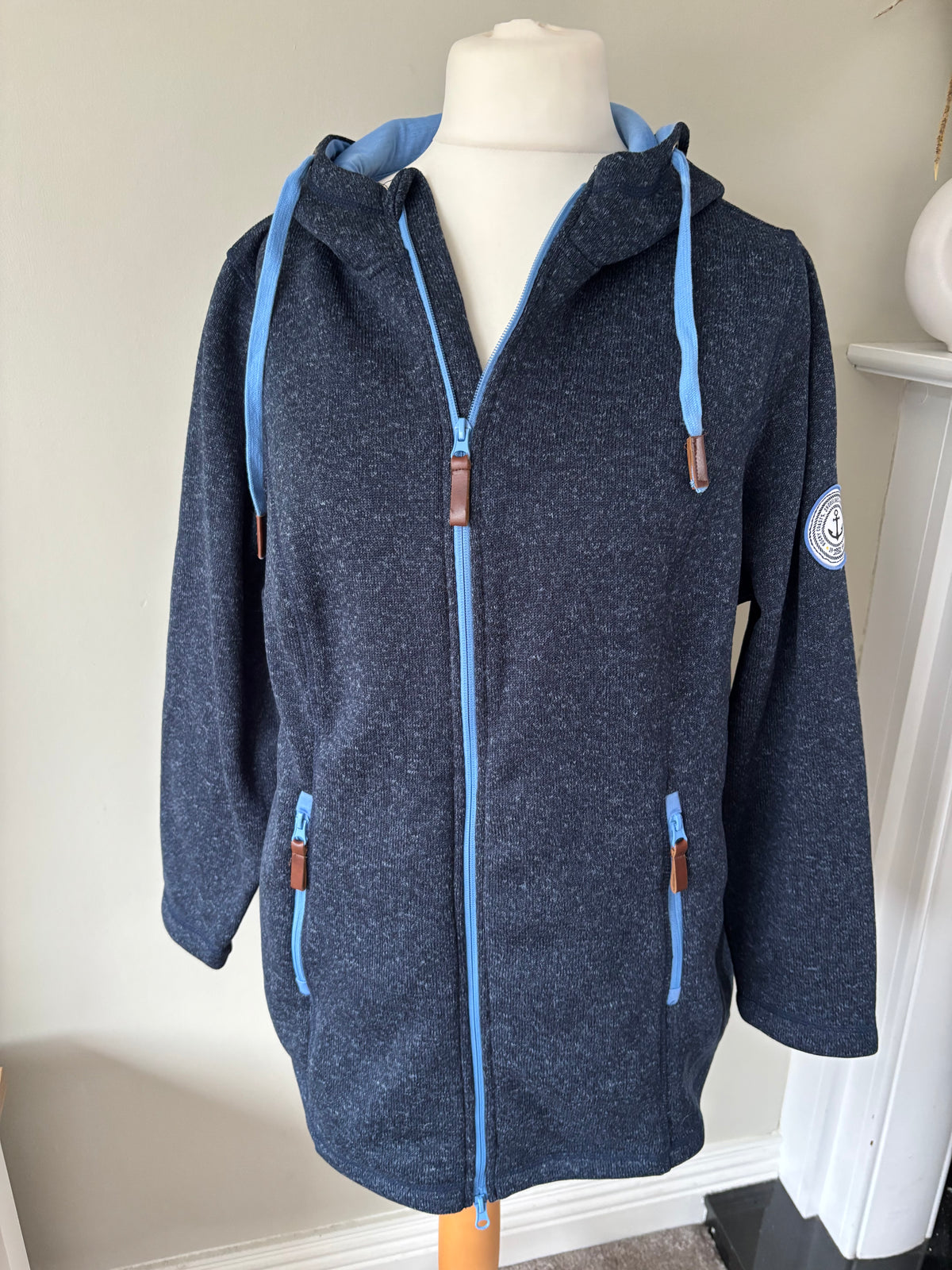 Navy Zip-Up Fleece Jacket size 22 by Freemans