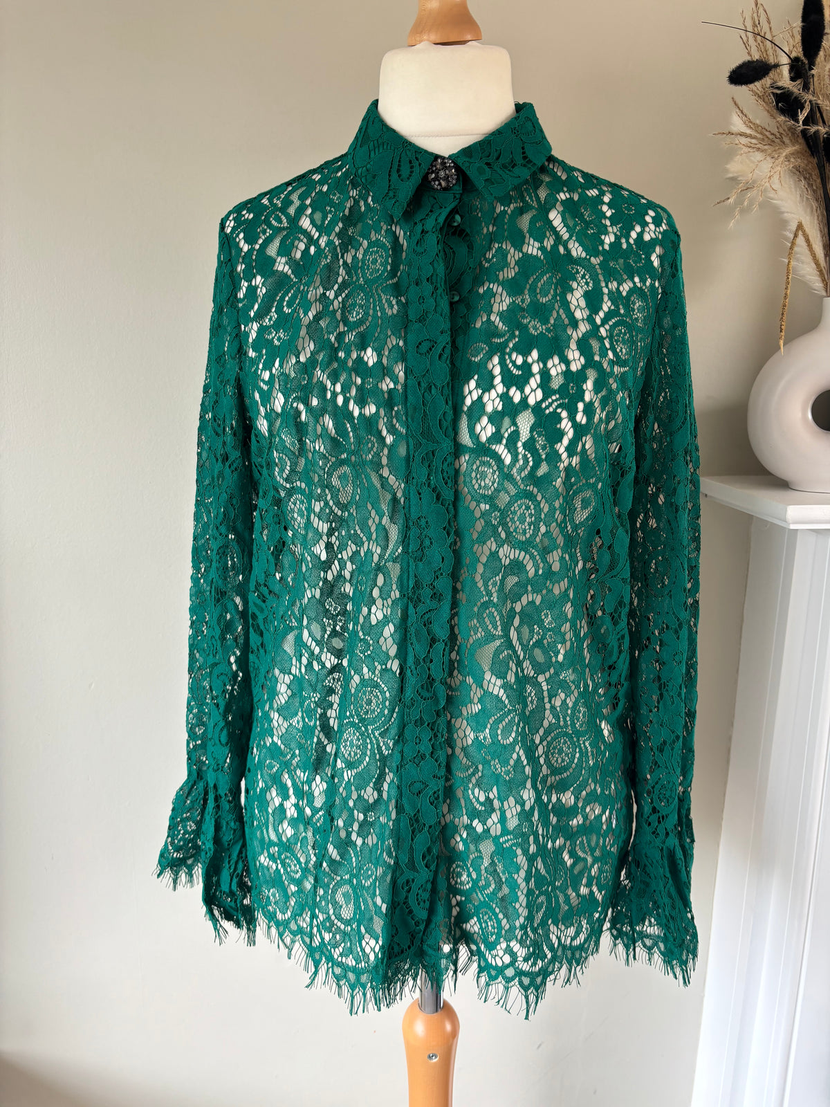 Lace green shirt by BPC collection size 16