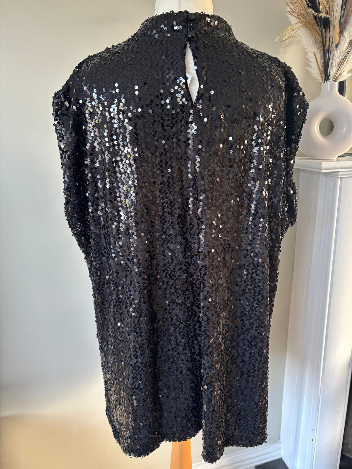 Black sequin party top by Freemans size 26