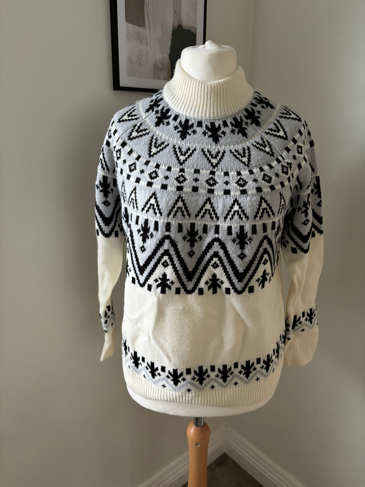 Christmas Raglan Sleeve Fairisle Jumper by Bonprix Size 12