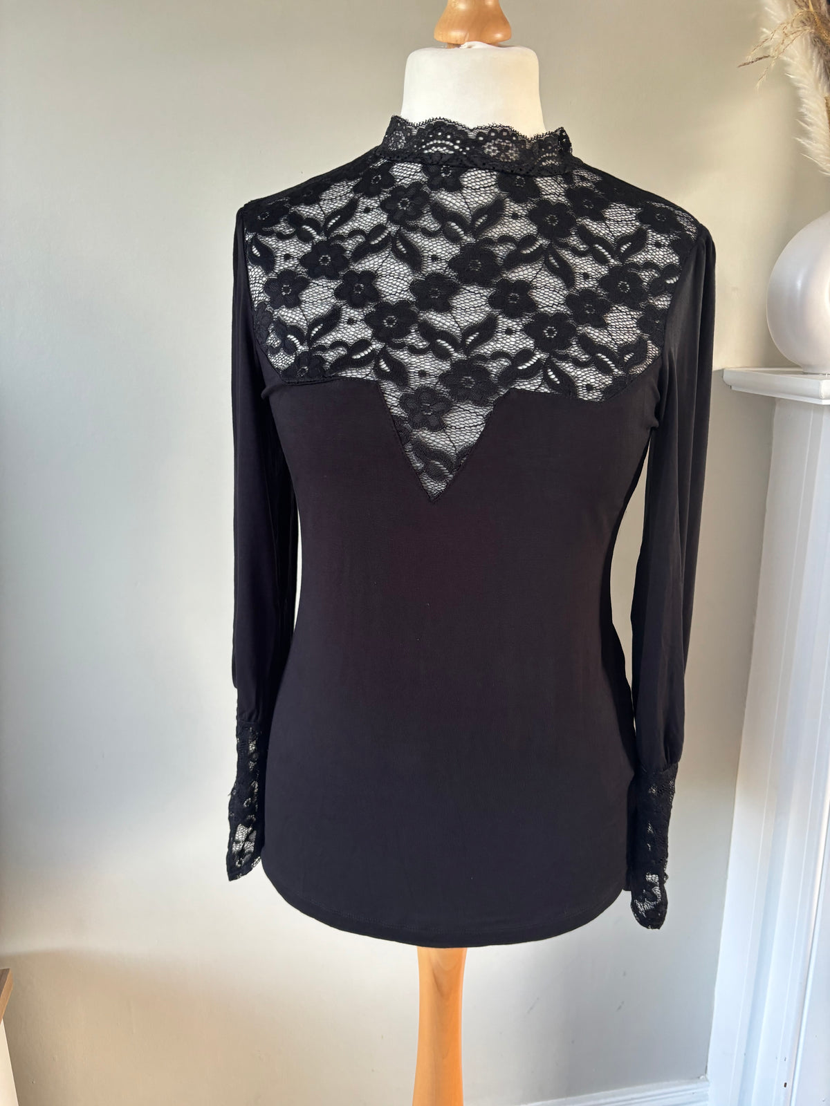 Black lace Yoke Top By bonprix