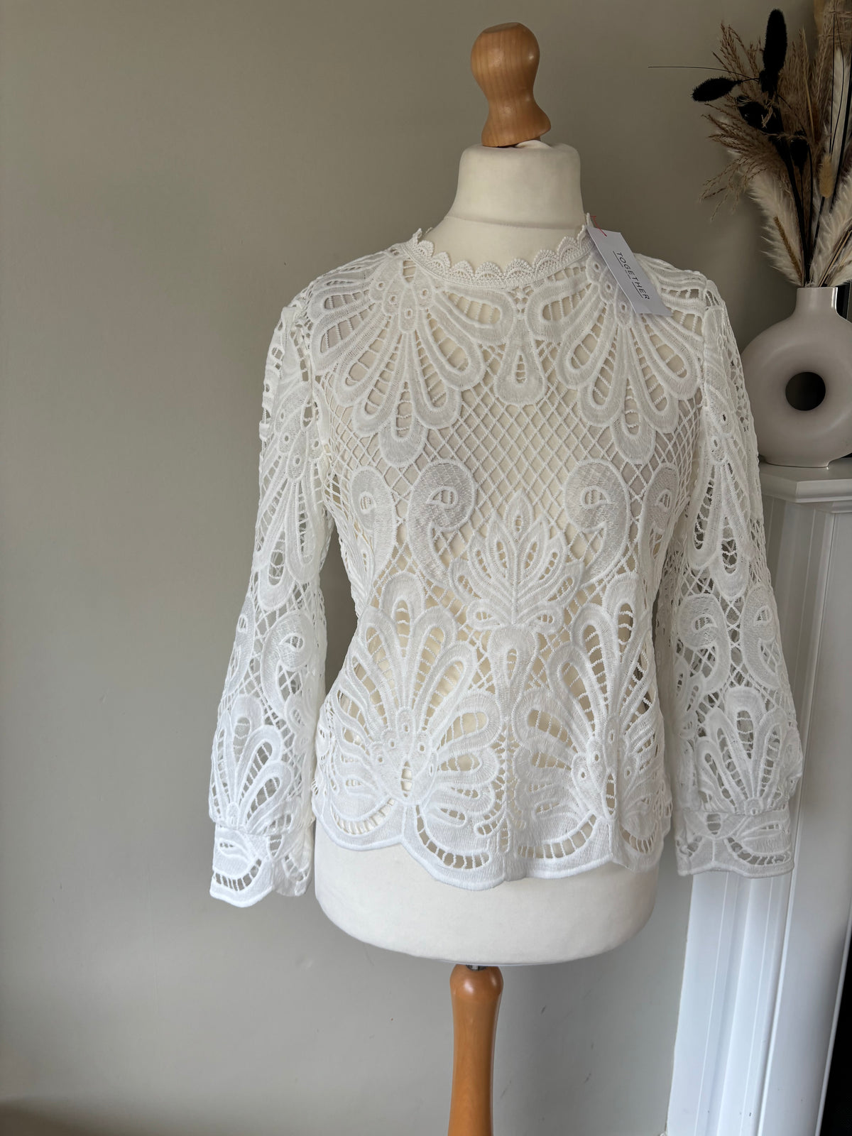 White lace blouse by Together size 12