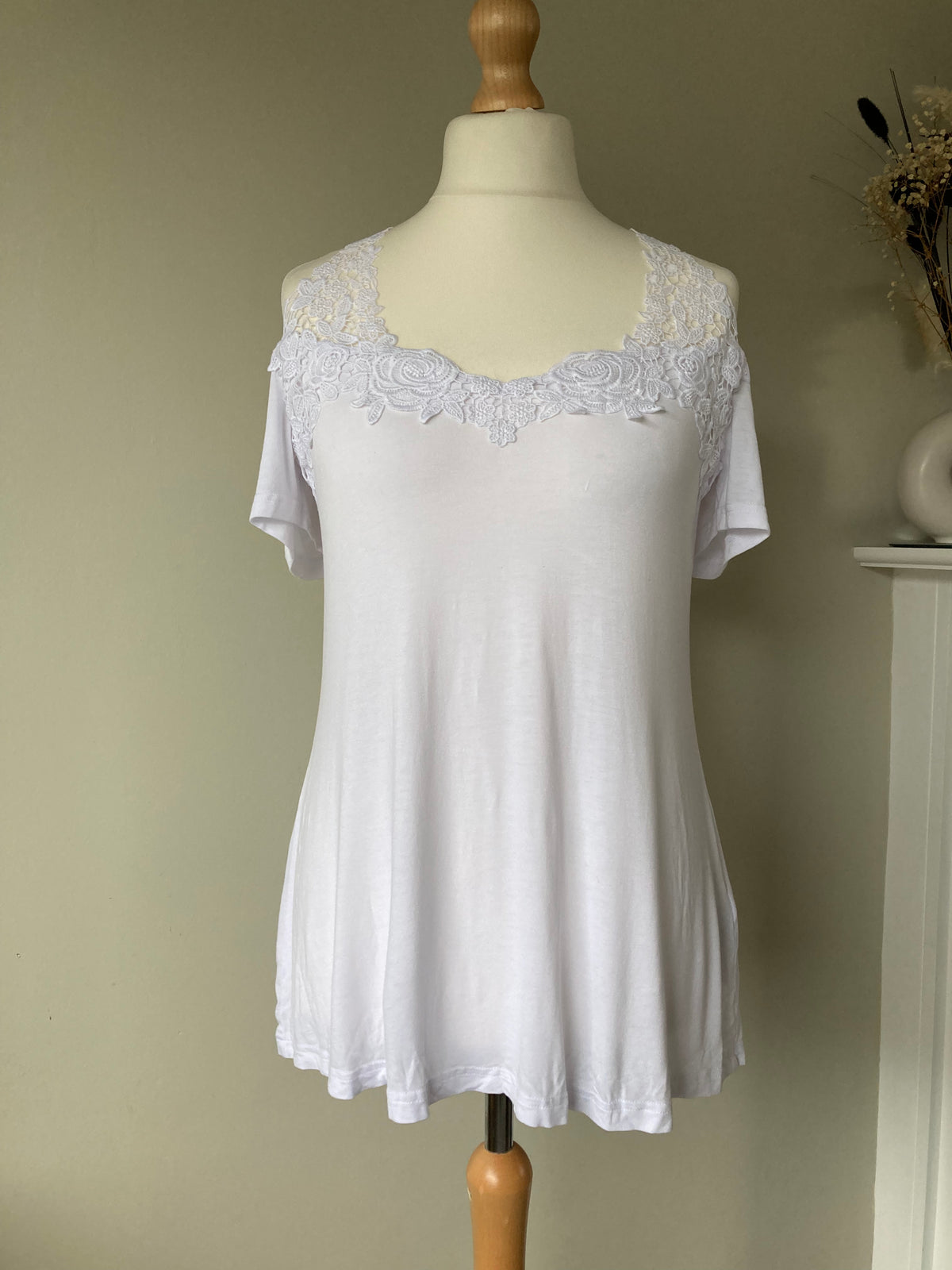 Off shoulder white lace top by BODYFLIRT- Size 14