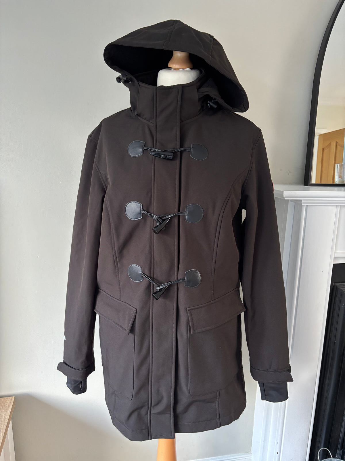 Black Soft Shell Duffle Coat by Bonprix Size 16/18