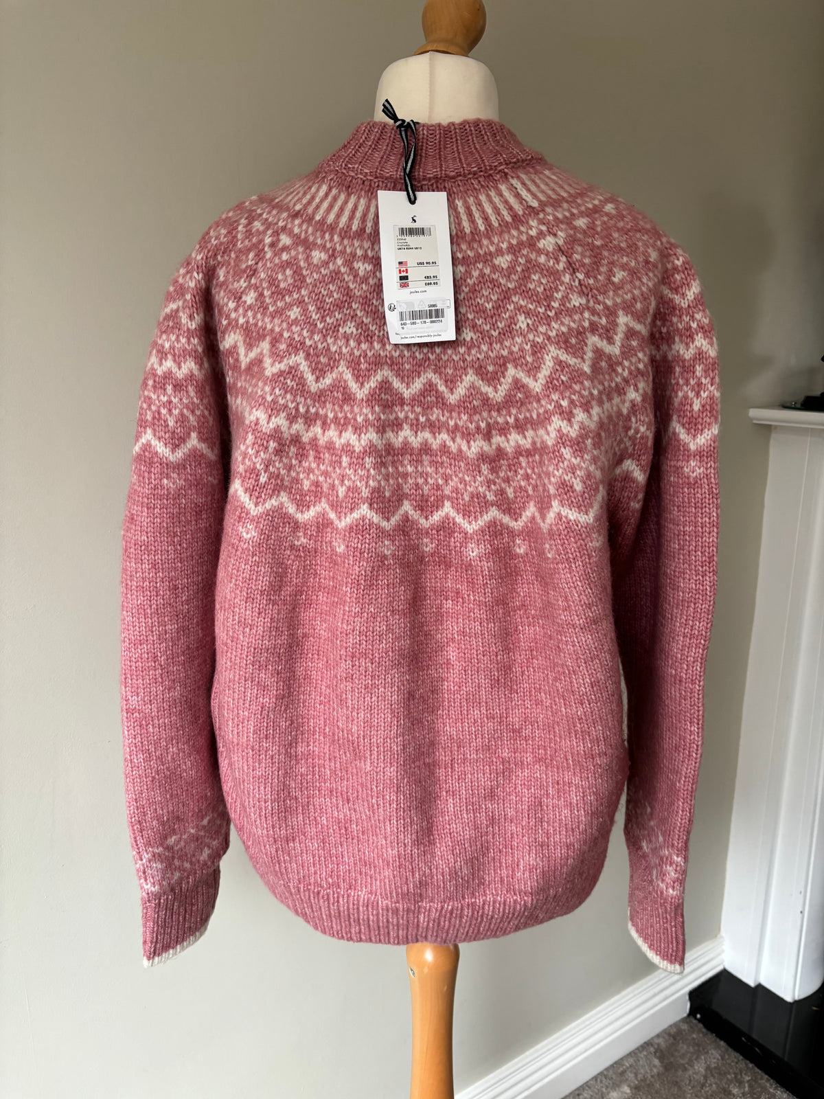 Charlotte Pink Fair Isle Jumper By Joules Size 18
