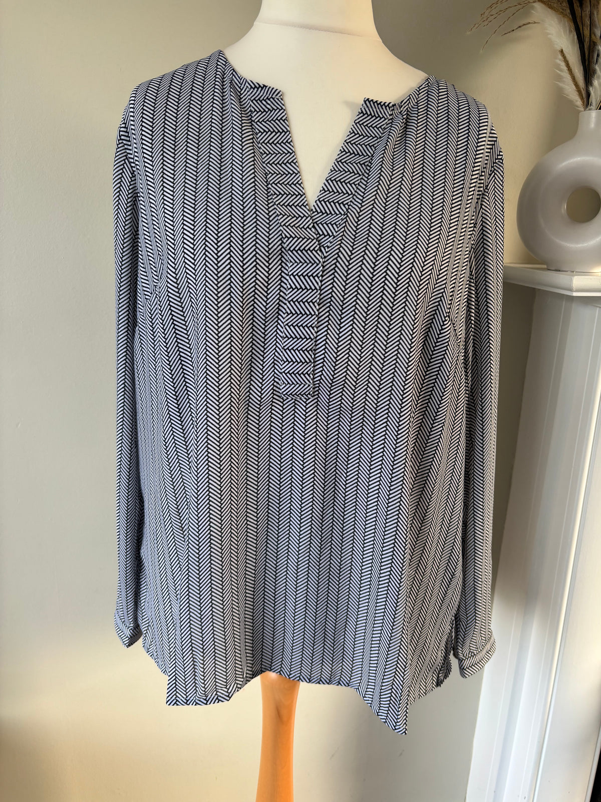 Black stripped tunic shirt size 18 by Bonprix