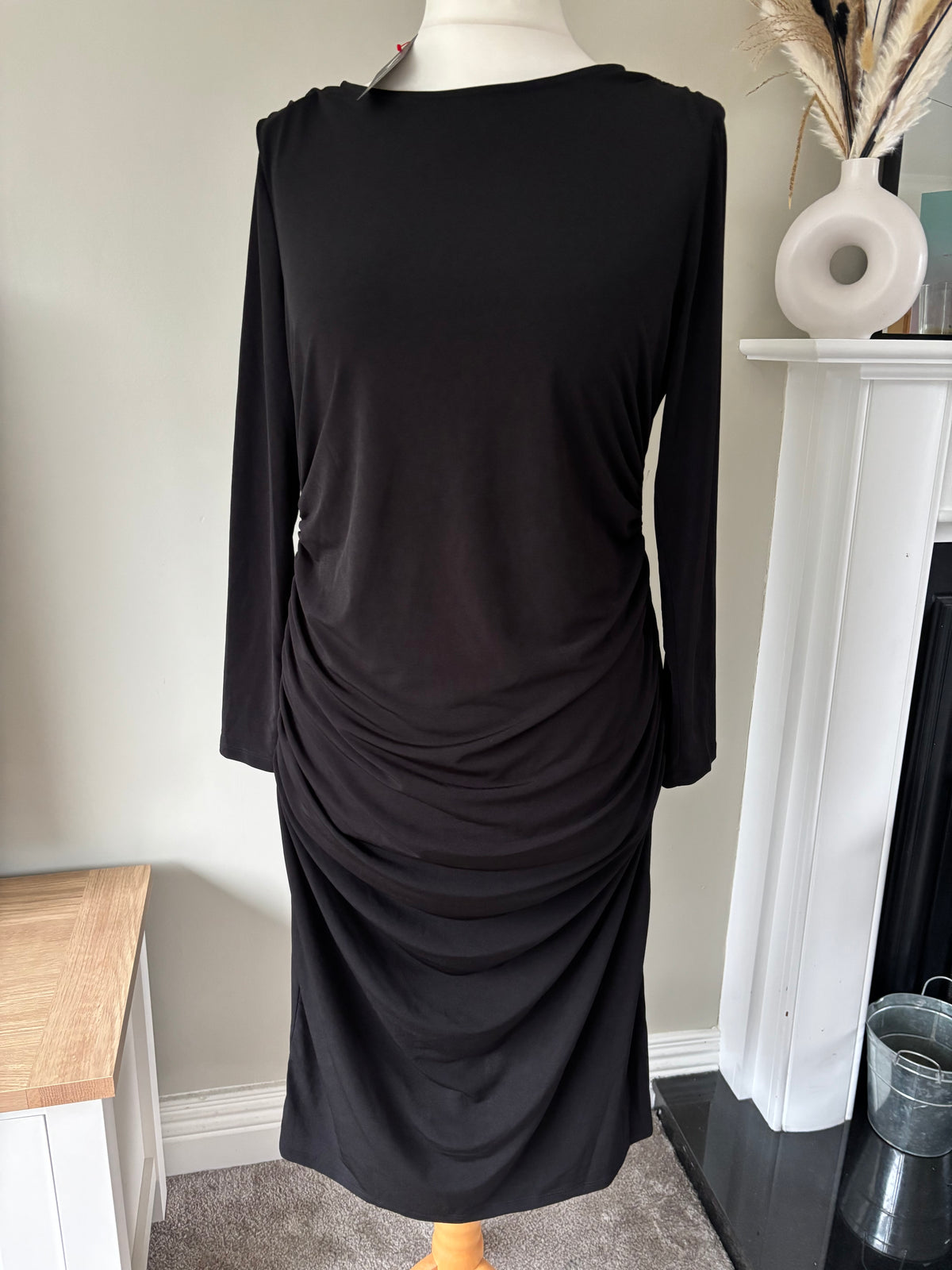 Black Ruched Maxi dress by Freemans