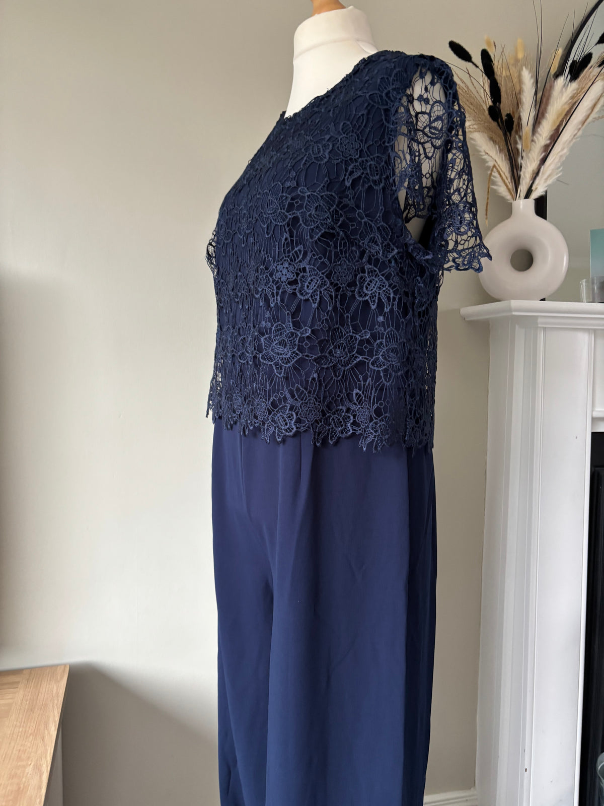 BONPRIX Navy Lace Bodice Jumpsuit size 22