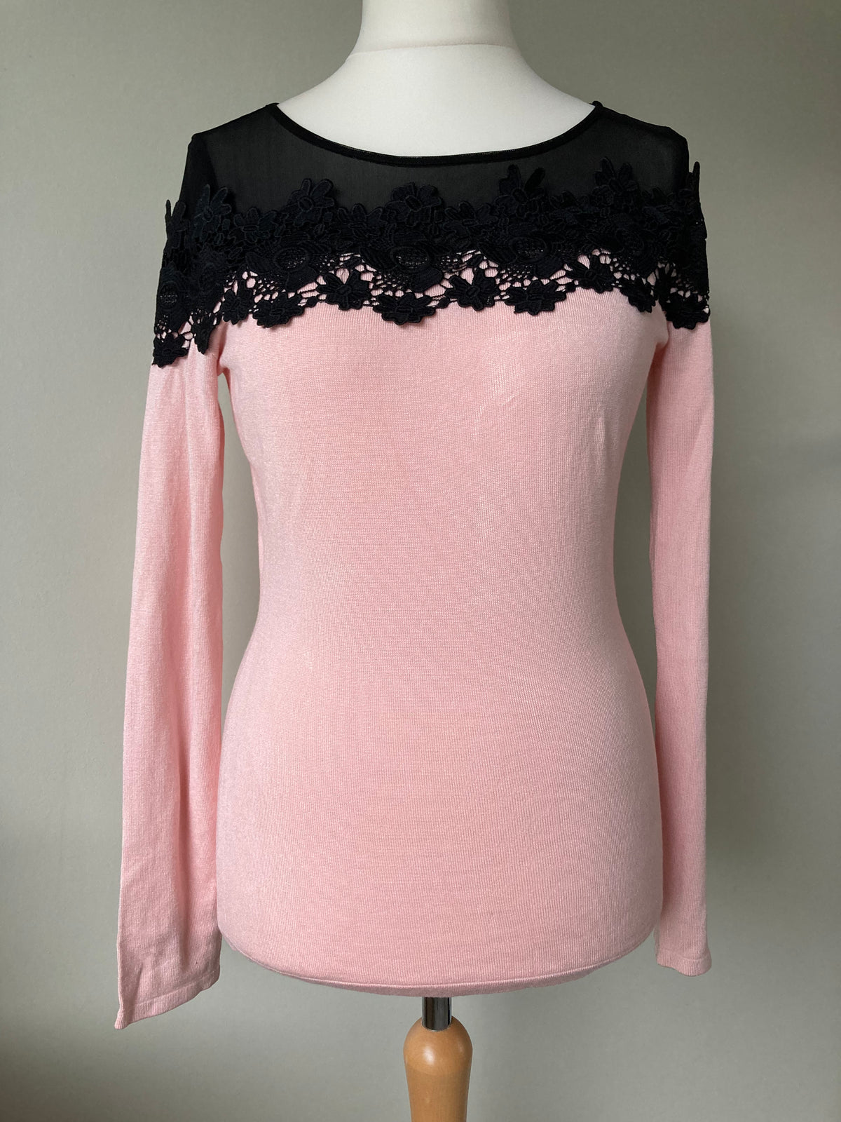 Black & Rose Lace Jumper by MELROSE - Size 12